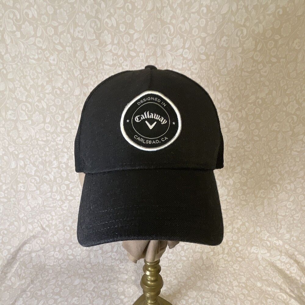 Callaway Trucker Hat Adjustable Mesh Back Solid Black Men's One Size Cap
